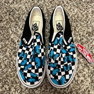 Vans women’s size 10 blue butterfly slip ons